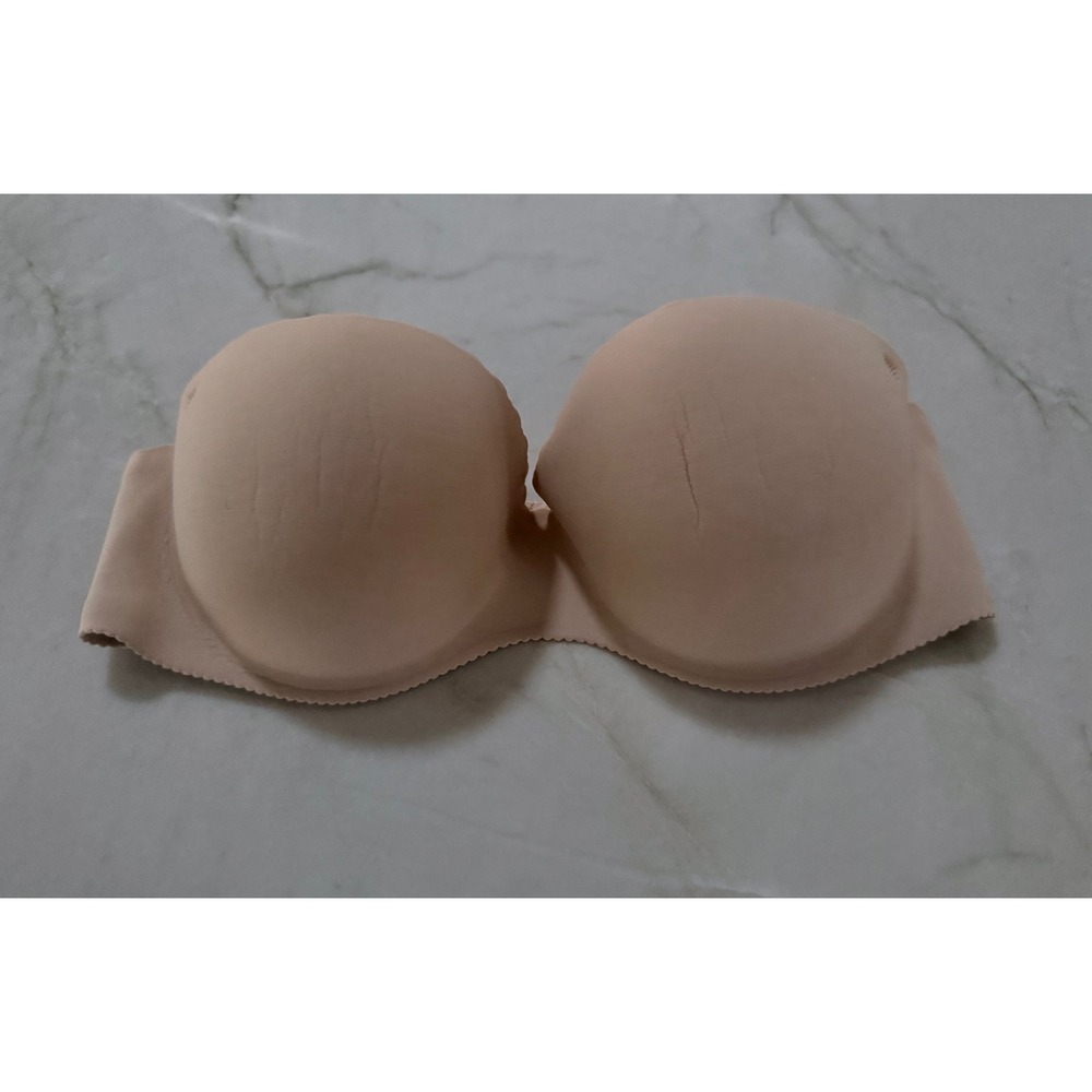 Victorias Secret Angels Secret Embrace Strapless Bra Nude Beige 34C Underwire